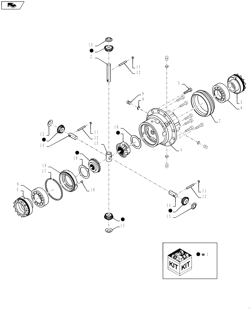 Схема запчастей Case IH 588H - (25.102.03) - FRONT DRIVE DIFFERENTIAL (25) - FRONT AXLE SYSTEM