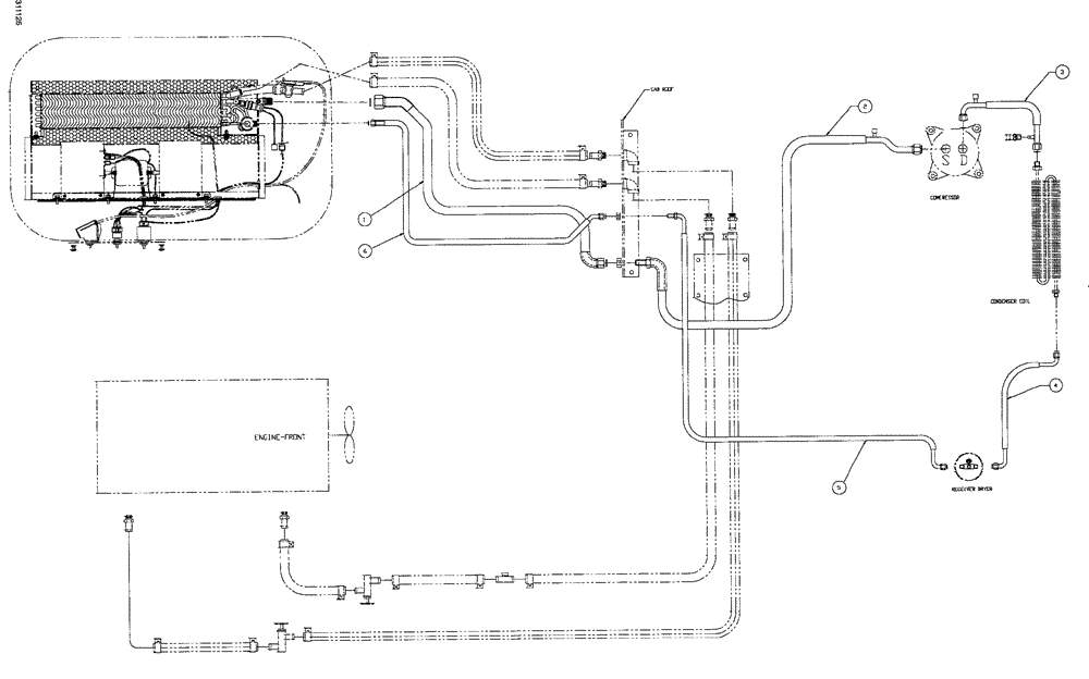 Схема запчастей Case IH SPX4260 - (024) - A/C HOSE KIT (50) - CAB CLIMATE CONTROL
