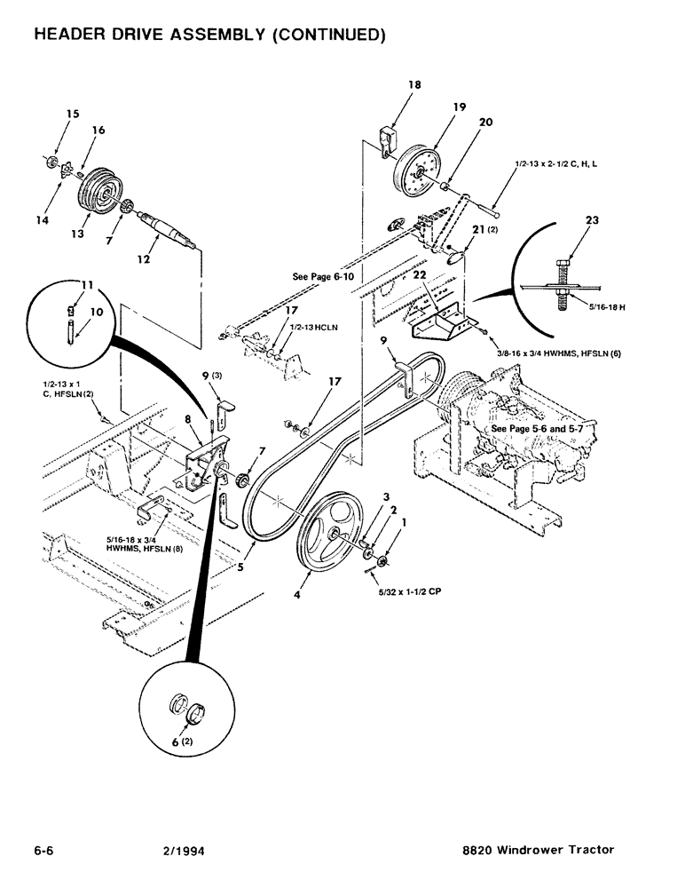 Схема запчастей Case IH 8820 - (6-06) - HEADER DRIVE ASSEMBLY (CONTINUED) (06) - POWER TRAIN