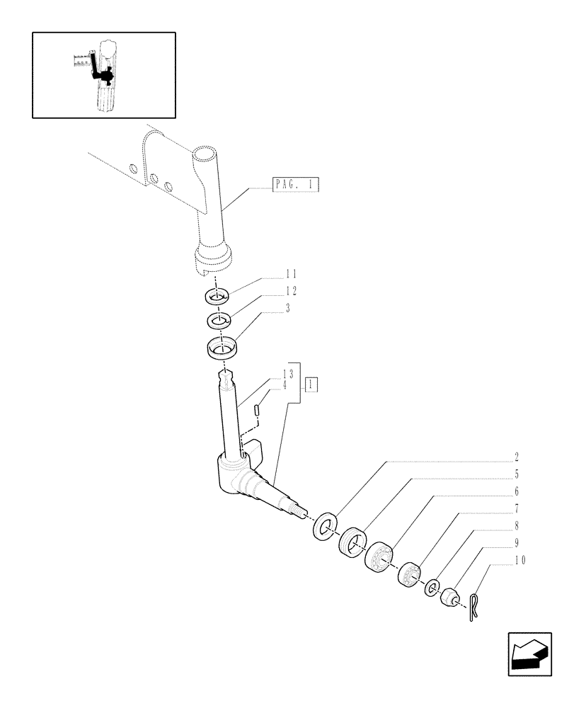 Схема запчастей Case IH JX90 - (1.41.0/01[02]) - 2WD FRONT AXLE - STEERING KNUCKLE - FOR HIGH CLEARANCE VERSION (04) - FRONT AXLE & STEERING