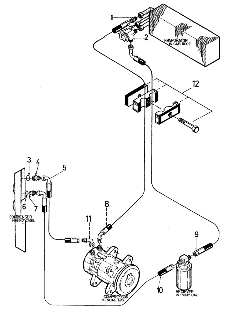 Схема запчастей Case IH 7700 - (B05[98]) - HYDRAULIC CIRCUIT, AIR CONDITIONER Hydraulic Components & Circuits