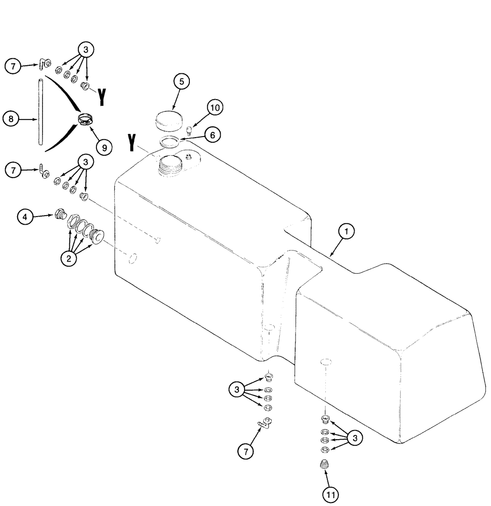 Схема запчастей Case IH 2155 - (9B-02) - WATER TANK (14) - WATER SYSTEM