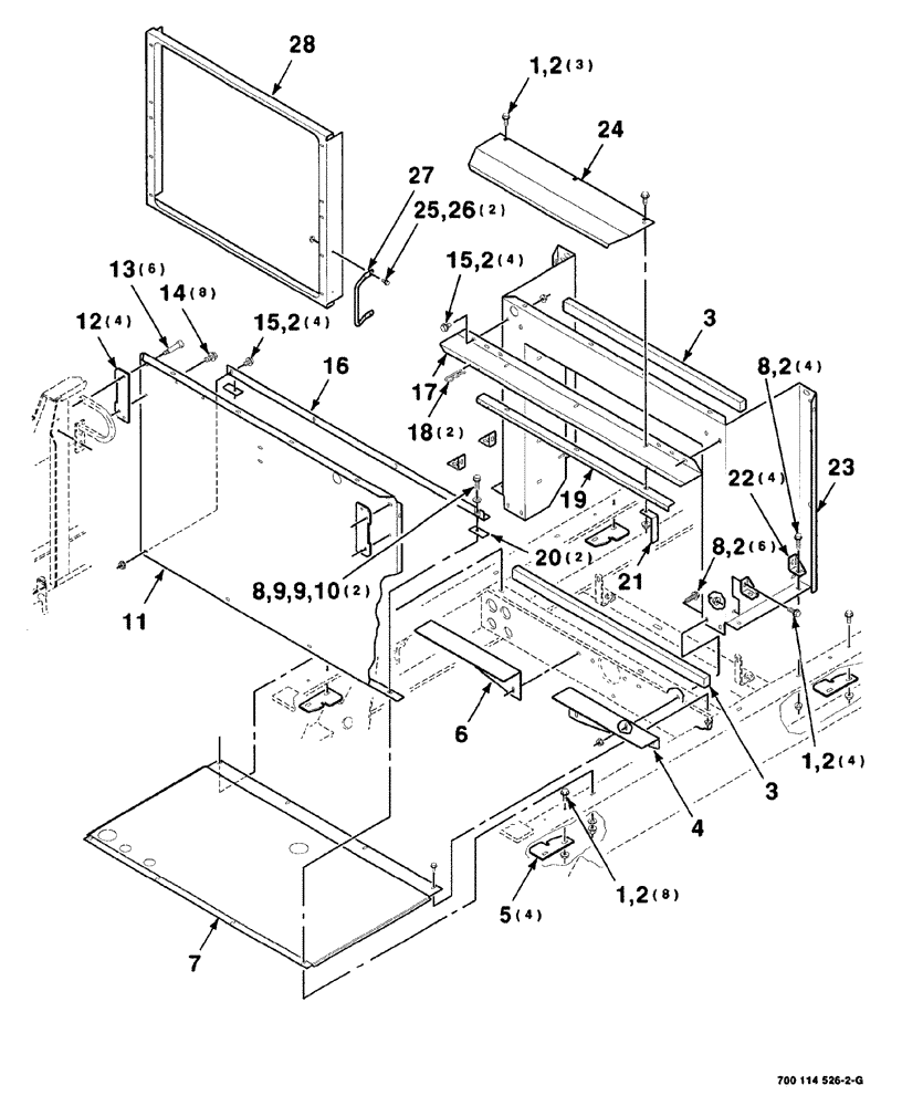 Схема запчастей Case IH 8840 - (07-042) - PANEL STYLING ASSEMBLY (FRONT) (S.N. CFH0031381 AND LATER) (90) - PLATFORM, CAB, BODYWORK AND DECALS