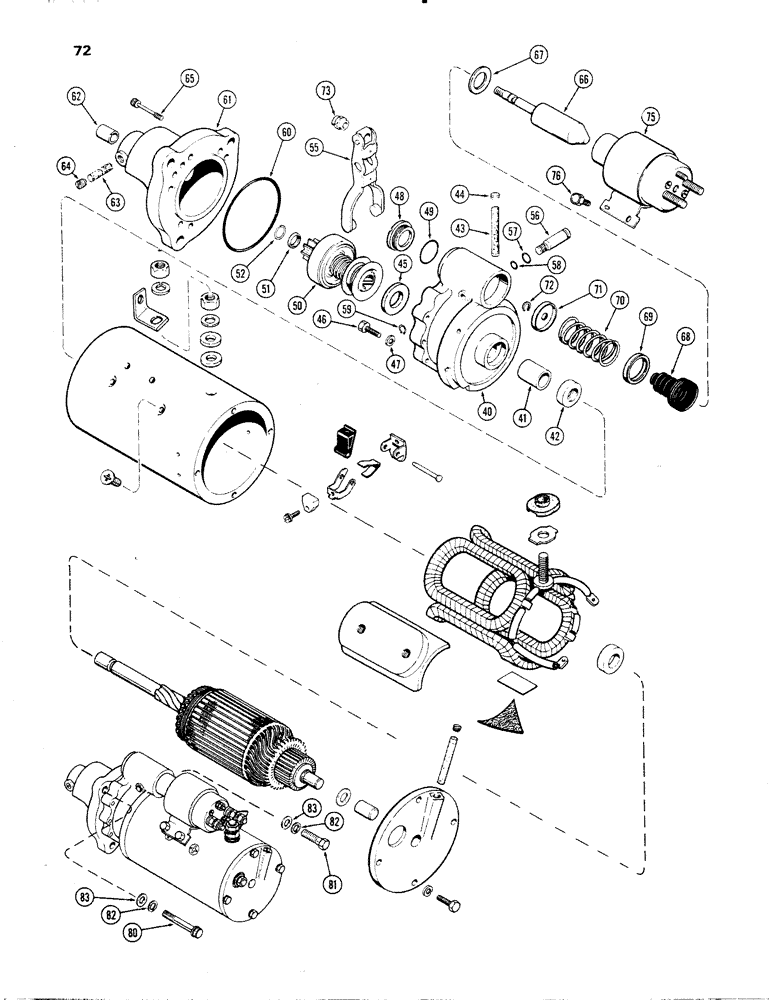Схема запчастей Case IH 336D - (072) - STARTING MOTOR, 12 VOLT, F 