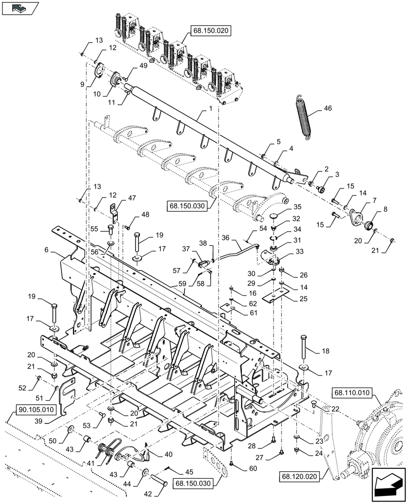 Схема запчастей Case IH LB324P - (68.160.010) - KNOTTER FRAME (68) - TYING/WRAPPING