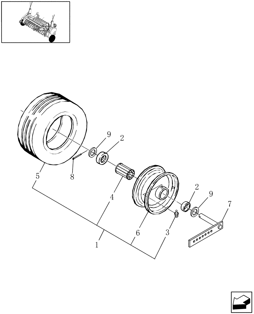 Схема запчастей Case IH SB521 - (44.511.04) - PICKUP TIRE (SOLID) & WHEEL (44) - WHEELS