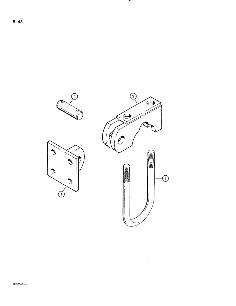 Схема запчастей Case IH 350 - (9-48) - WHEEL AXLE CLAMP ATTACHMENT, MULCHER TO 3.5 INCH AXLE (09) - CHASSIS/ATTACHMENTS
