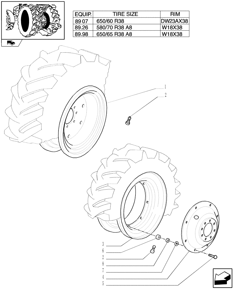 Схема запчастей Case IH PUMA 115 - (83.00[05]) - DRIVE WHEELS (11) - WHEELS/TRACKS
