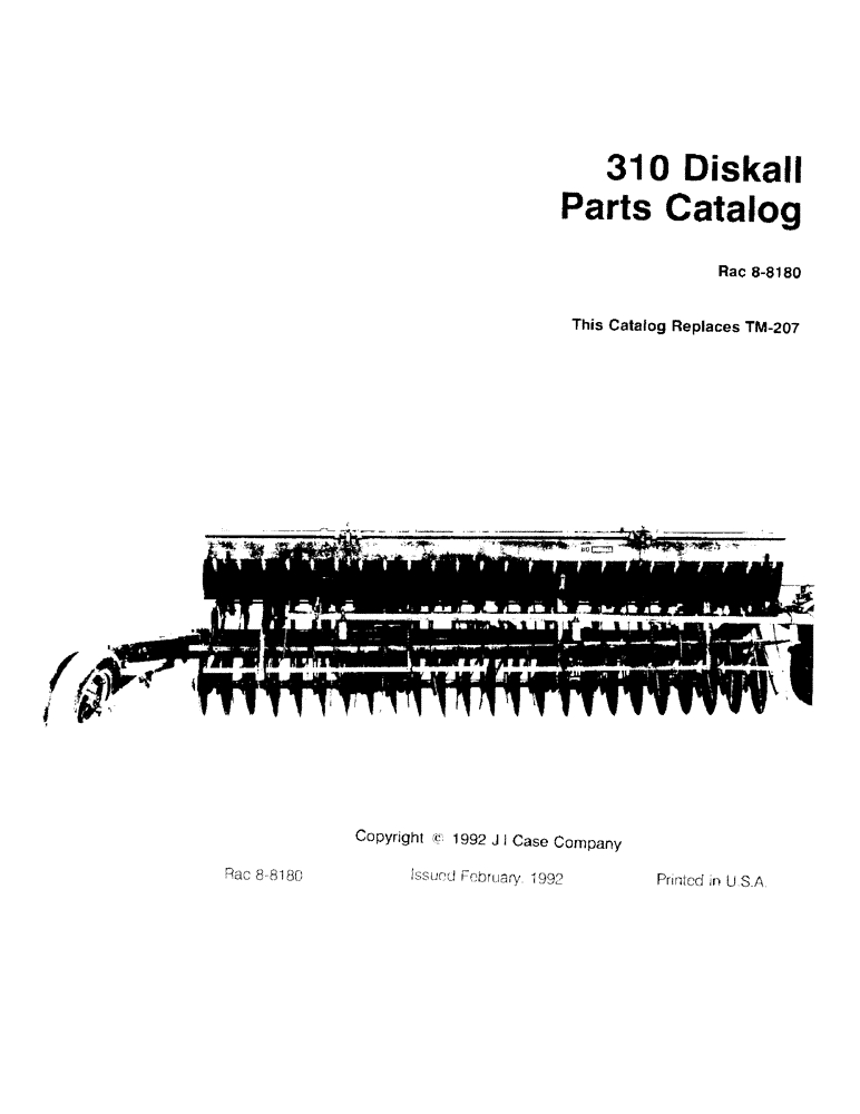Схема запчастей Case IH 310 - (1-1) - PARTS CATALOG (00) - PICTORIAL INDEX