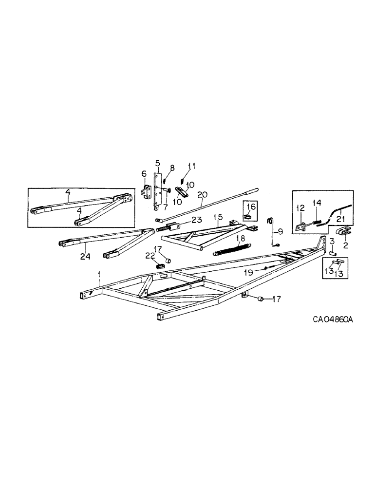 Схема запчастей Case IH 354 - (AS-04) - CARRIER FRAME AND HITCH 