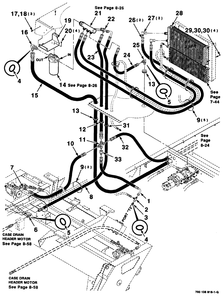 Схема запчастей Case IH 8880HP - (08-022) - HYDRAULIC FILTER, MANIFOLD AND COOLER ASSEMBLIES (35) - HYDRAULIC SYSTEMS