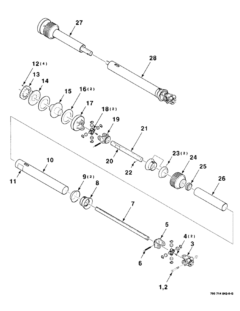Схема запчастей Case IH 8850 - (09-26) - U-JOINT ASSEMBLY, P/N 700714922 (06) - POWER TRAIN