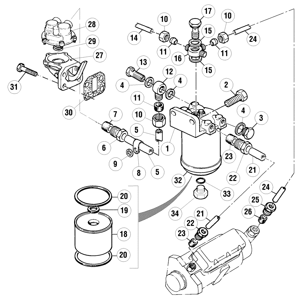 Схема запчастей Case IH CX60 - (03-02) - FUEL LINES (03) - FUEL SYSTEM