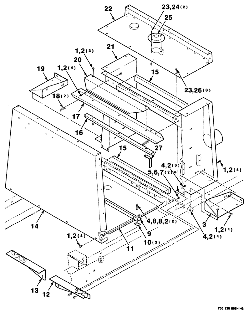 Схема запчастей Case IH 8880HP - (07-048) - RADIATOR SUPPORT ASSEMBLY (10) - ENGINE