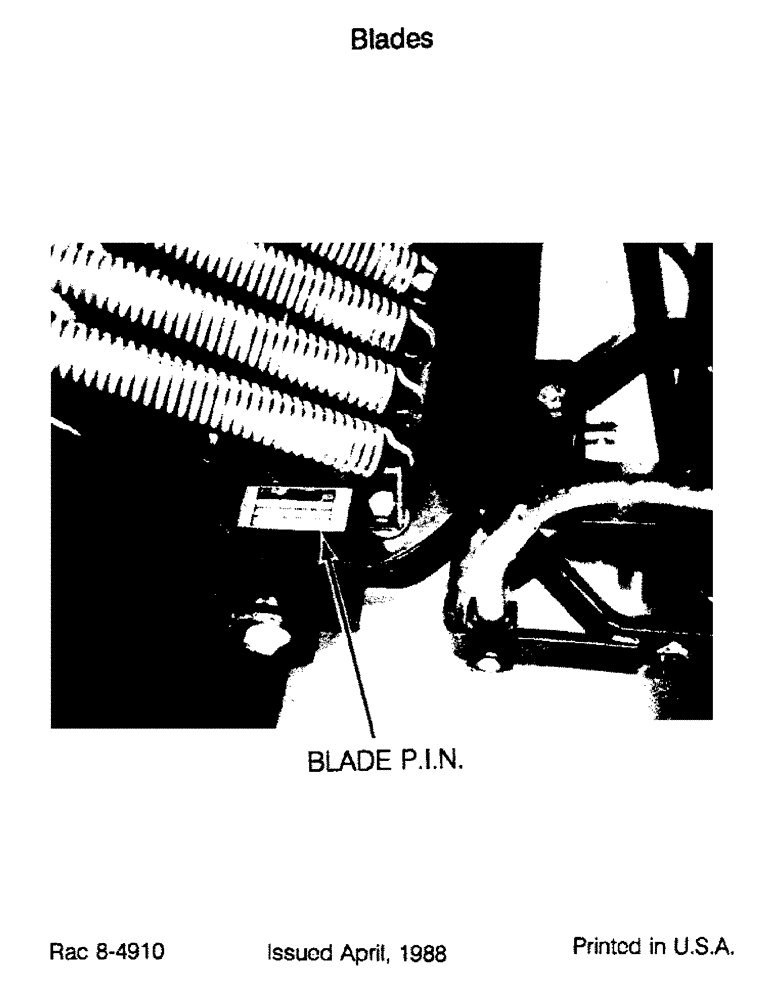 Схема запчастей Case IH 54F - (1-3) - BLADE P.I.N. (00) - PICTORIAL INDEX