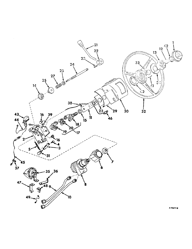 Схема запчастей Case IH 706 - (J-20) - STEERING MECHANISM, TILT STEERING WHEEL Steering Mechanism