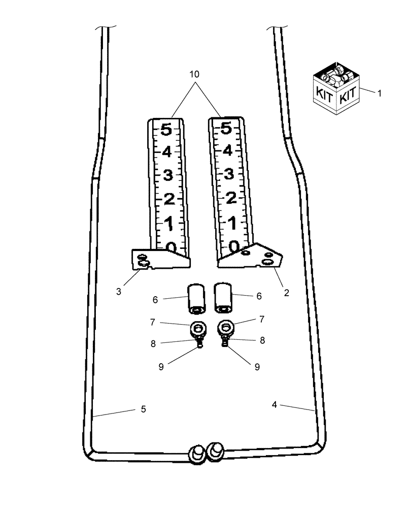 Схема запчастей Case IH WDX1002S - (18.18) - HEIGHT INDICATOR KIT, FOR DRAPER HEADER USE Attachments