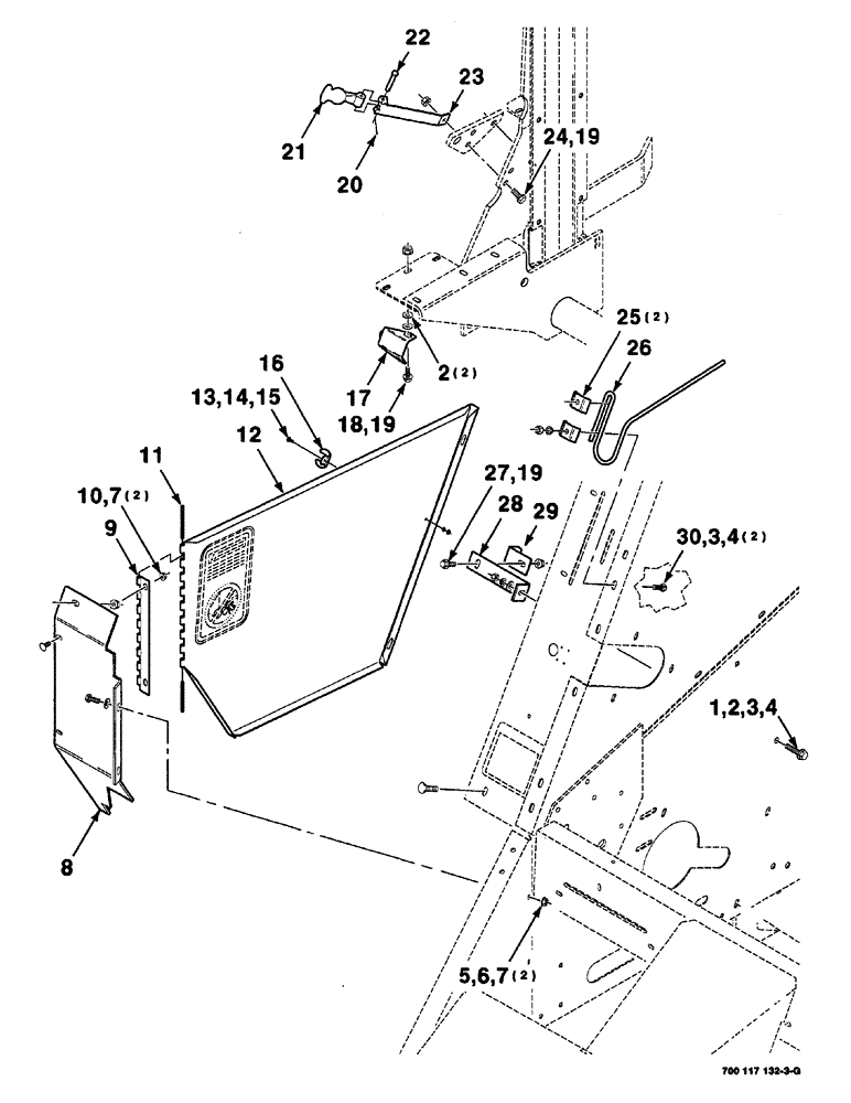 Схема запчастей Case IH 8420 - (07-18) - SHIELDS ASSEMBLY (LOWER RIGHT) (12) - MAIN FRAME
