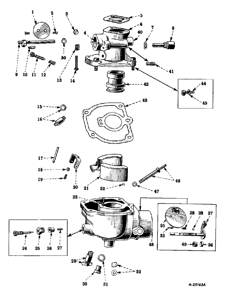 Схема запчастей Case IH SUPER-H - (039) - ENGINE, CARBURETOR, INTERNATIONAL, 1-1/4 INCHES UPDRAFT (01) - ENGINE