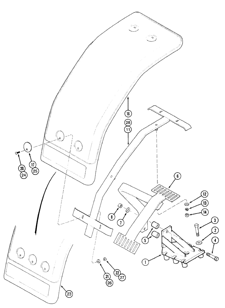 Схема запчастей Case IH 7210 - (9-044) - FRONT FENDERS (09) - CHASSIS/ATTACHMENTS