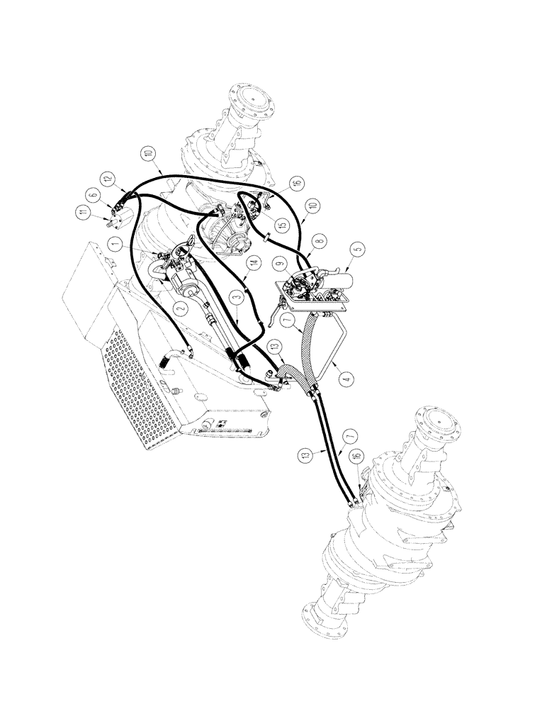 Схема запчастей Case IH STX425 - (01-09[01]) - PICTORIAL INDEX - CHARGE PUMP AND BRAKE CIRCUIT, 500 SERIES AXLE, QUADTRAC TRACTOR, BSN JEE0102001 (00) - PICTORIAL INDEX