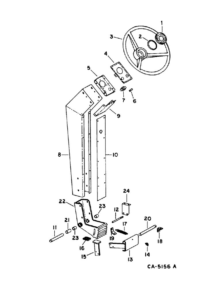 Схема запчастей Case IH 1480 - (05-01) - STEERING, STEERING WHEEL, SERIAL NO. 24000 AND BELOW (04) - STEERING