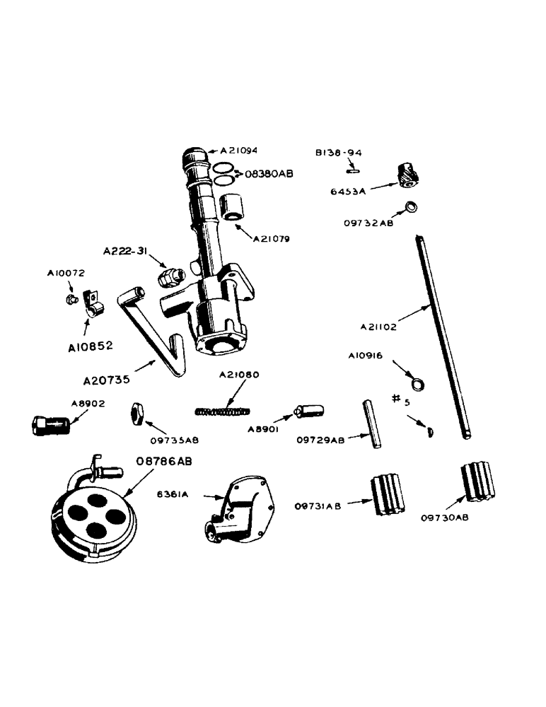 Схема запчастей Case IH 930 - (2-030) - LP-GAS ENGINE, OIL PUMP (02) - ENGINE