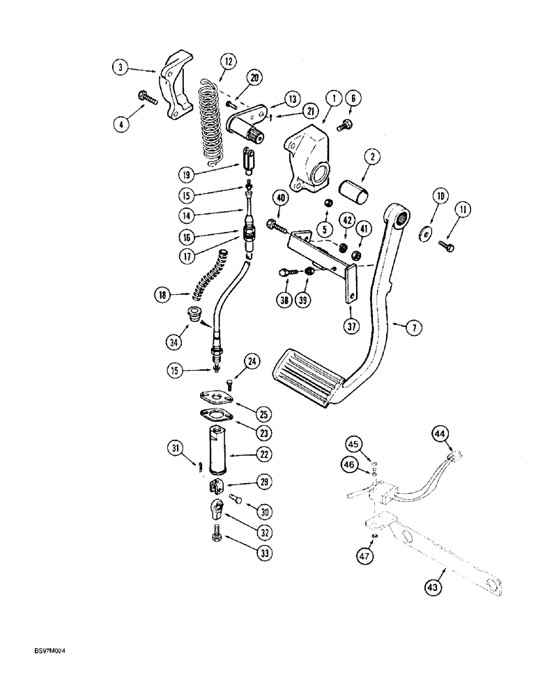 Схема запчастей Case IH 8920 - (6-056) - INCHING PEDAL (06) - POWER TRAIN