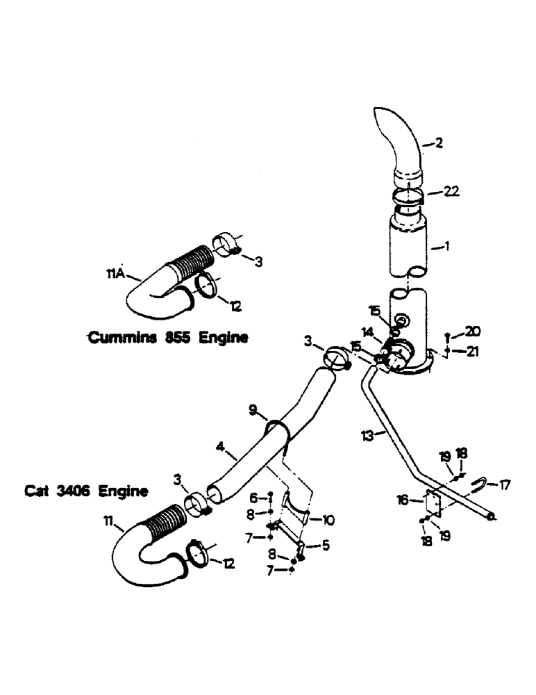Схема запчастей Case IH 9170 - (04-12) - EXHAUST SYSTEM (04) - Drive Train