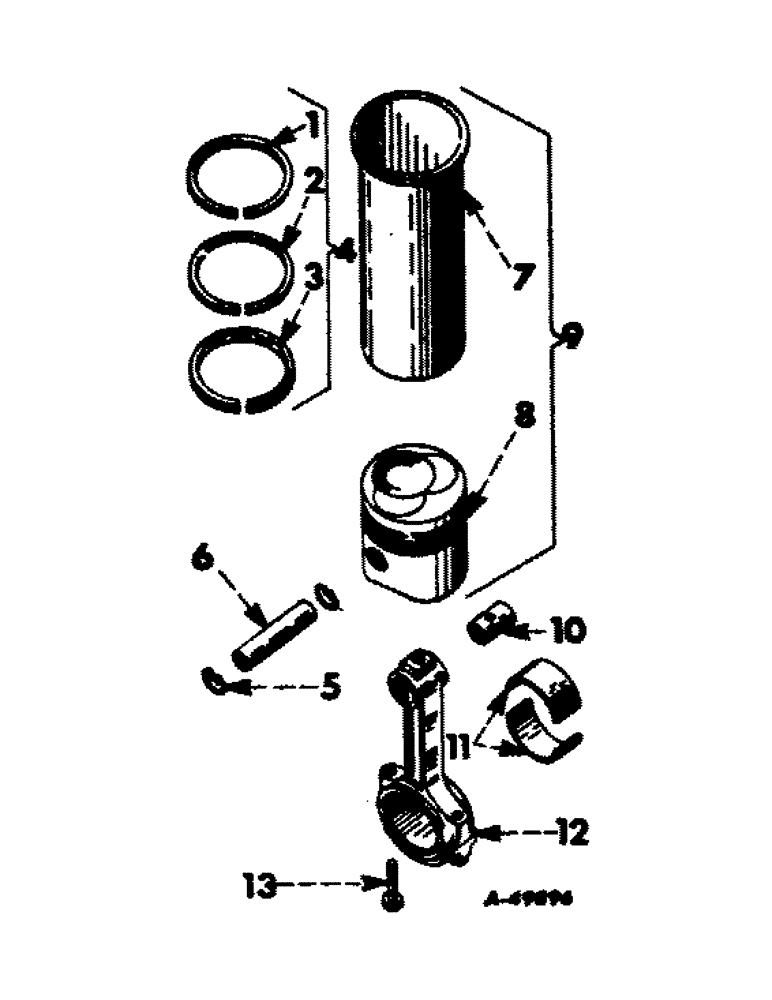 Схема запчастей Case IH D-188 - (C-04) - CONNECTING RODS AND PISTONS 
