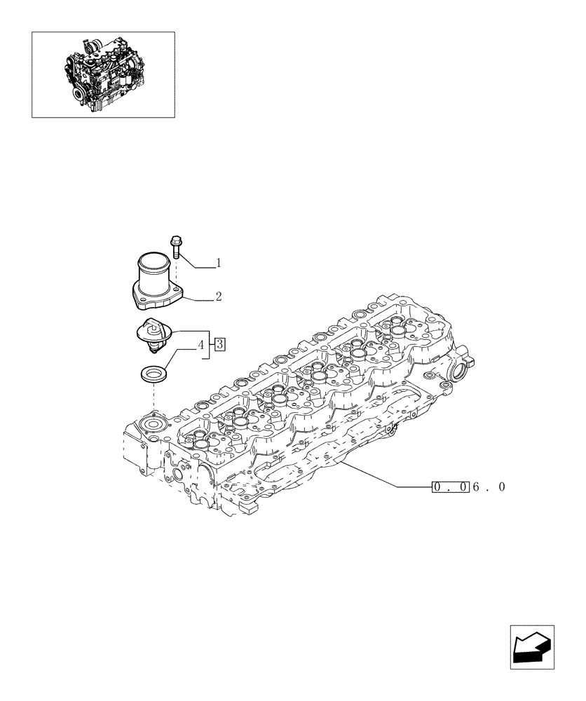 Схема запчастей Case IH PUMA 180 - (0.32.6) - THERMOSTAT ENGINE COOLING SYSTEM (01) - ENGINE