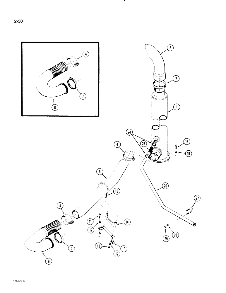 Схема запчастей Case IH STEIGER - (2-30) - EXHAUST SYSTEM (02) - ENGINE