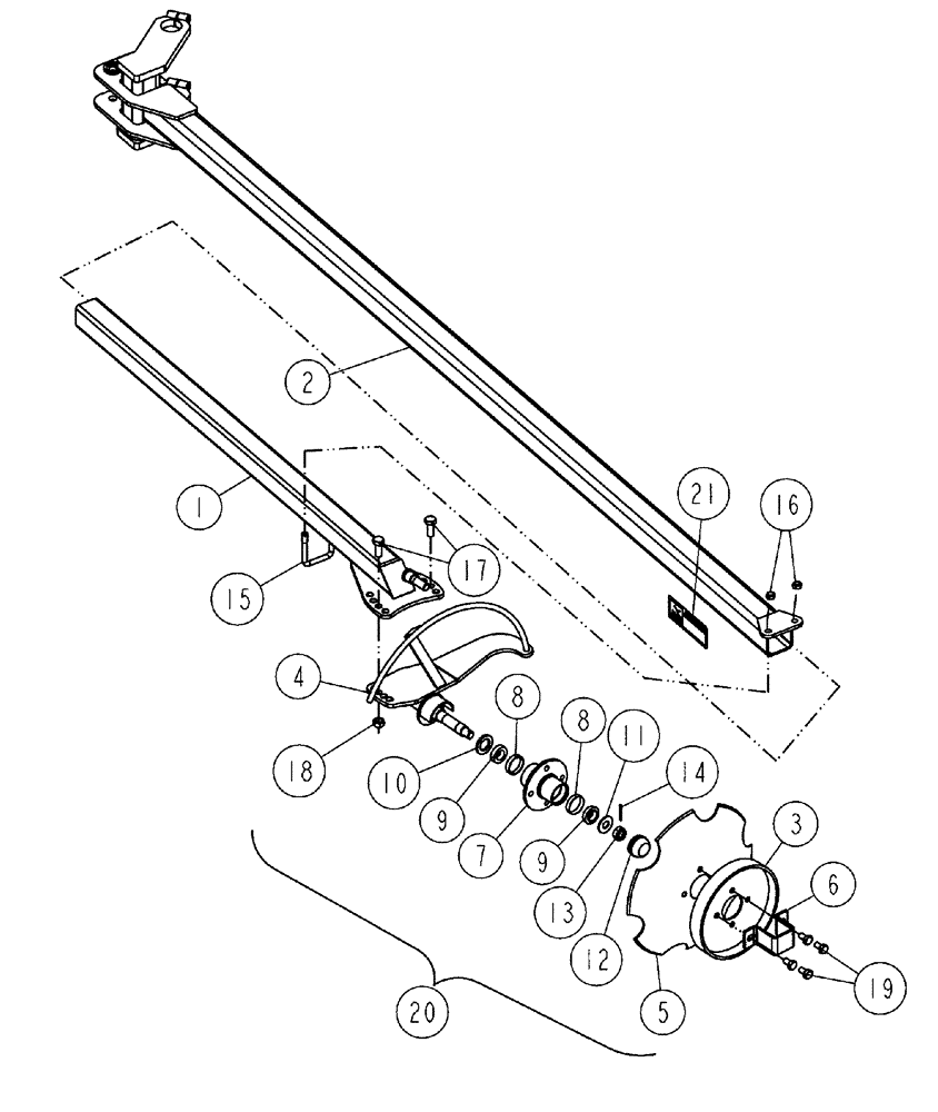 Схема запчастей Case IH 5310 - (39.110.03) - MARKER - HUB ASSEMBLY (09) - CHASSIS/ATTACHMENTS