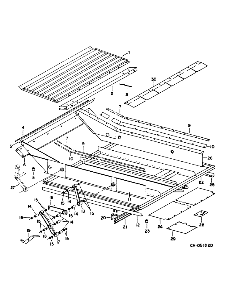 Схема запчастей Case IH 1440 - (23-09) - AUGER BED, SHOE AND SHOE SIEVE, CHAFFER SIEVE Grain Pan, Shoe & Shoe Sieve