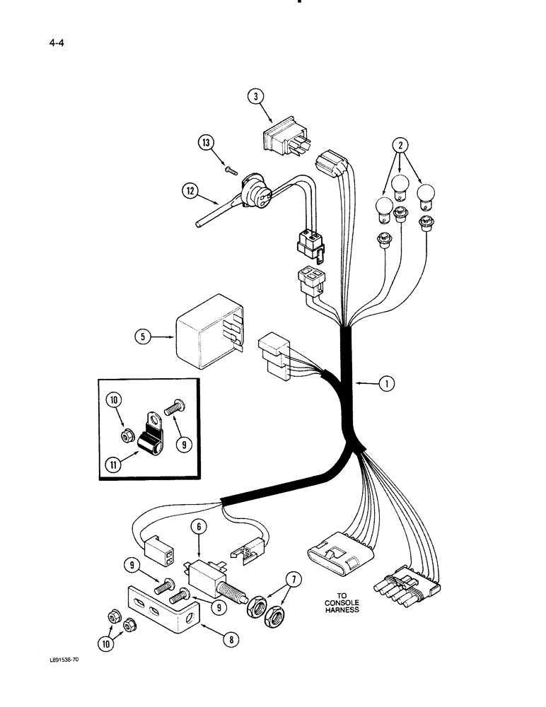 Схема запчастей Case IH 1670 - (4-04) - STEERING COLUMN HARNESS (06) - ELECTRICAL