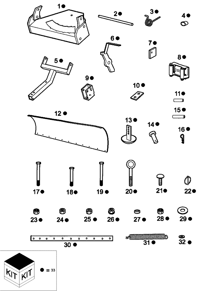 Схема запчастей Case IH SCOUT XL - (88.100.03[03]) - DIA KIT, SNOW PLOW (88) - ACCESSORIES