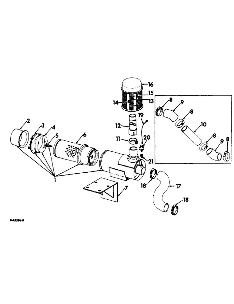 Схема запчастей Case IH 303 - (383) - C-221 ENGINE, 3-9/16 X 3-11/16, AIR CLEANER AND CONNECTIONS (10) - ENGINE