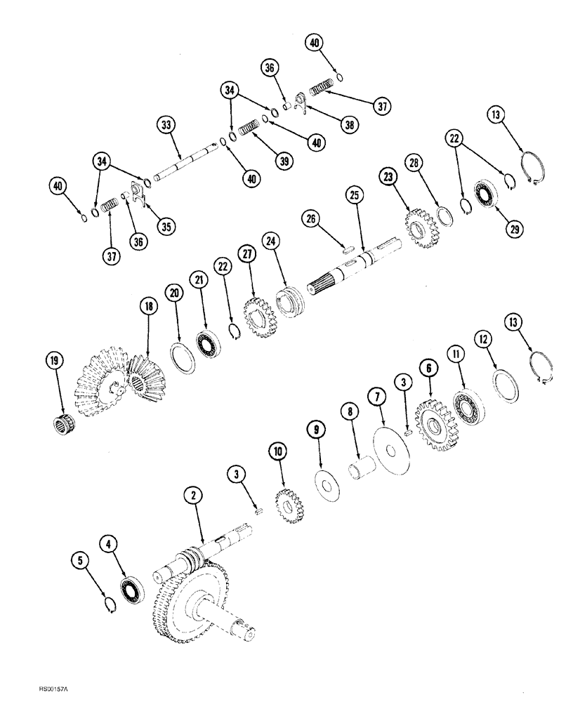 Схема запчастей Case IH 1500-SERIES - (09-48) - GEARBOX (1560, 1570 AND 1580 SPREADER) USED WITH 2 SPEED APRON DRIVE PRIOR TO P.I.N. CHC0002805 