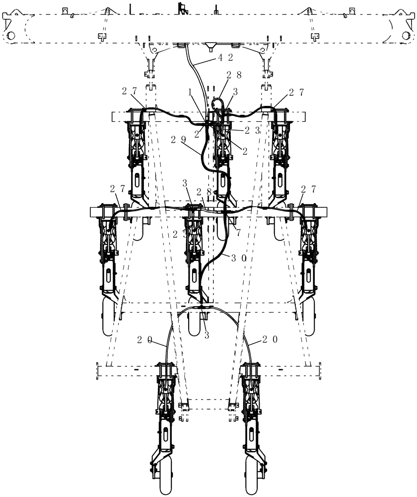 Схема запчастей Case IH 800 - (35.900.42) - HYDRAULICS - 60 12" CENTER SECTION TRIP LOWER CCT (35) - HYDRAULIC SYSTEMS