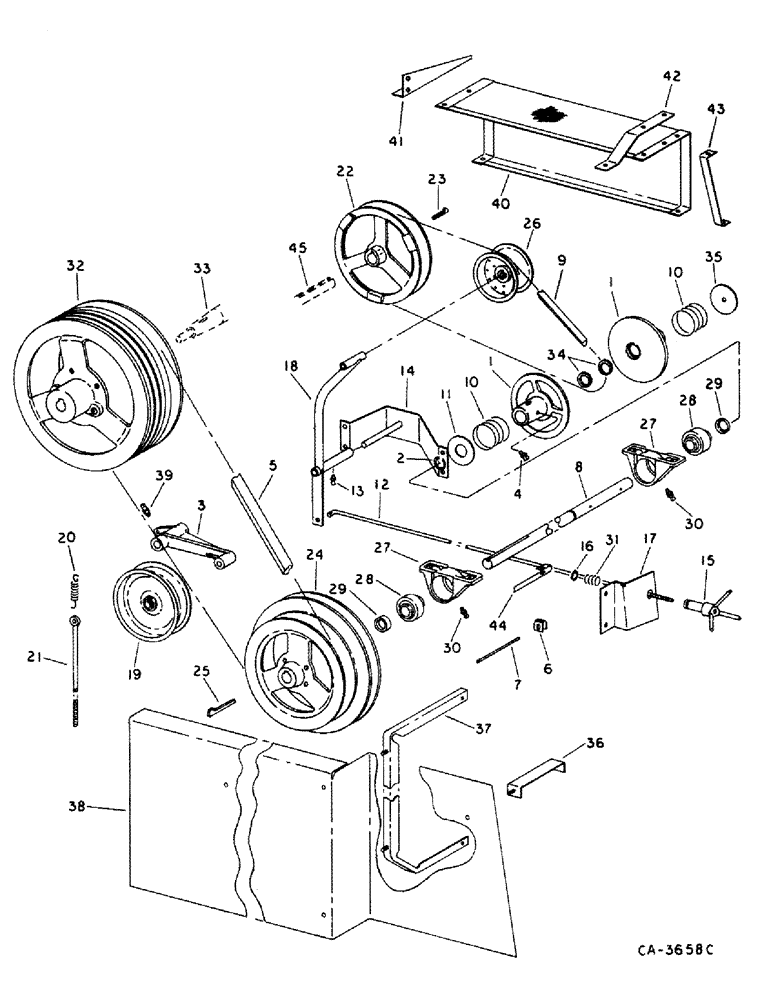 Схема запчастей Case IH 914 - (24-3) - CLEANING FAN, FAN DRIVE (15) - CLEANING