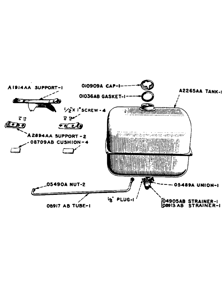 Схема запчастей Case IH DV-SERIES - (048) - SINGLE COMPARTMENT TAN, GASOLINE, D, DC, DO, DV (03) - FUEL SYSTEM