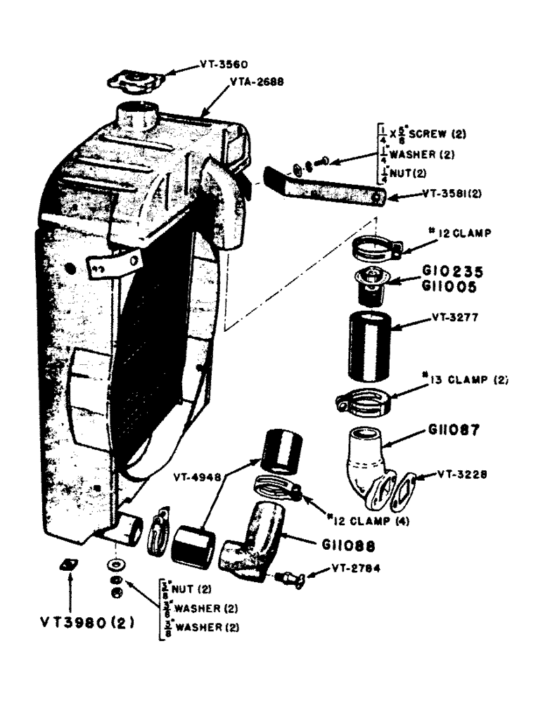 Схема запчастей Case IH VA-SERIES - (019) - RADIATOR (02) - ENGINE