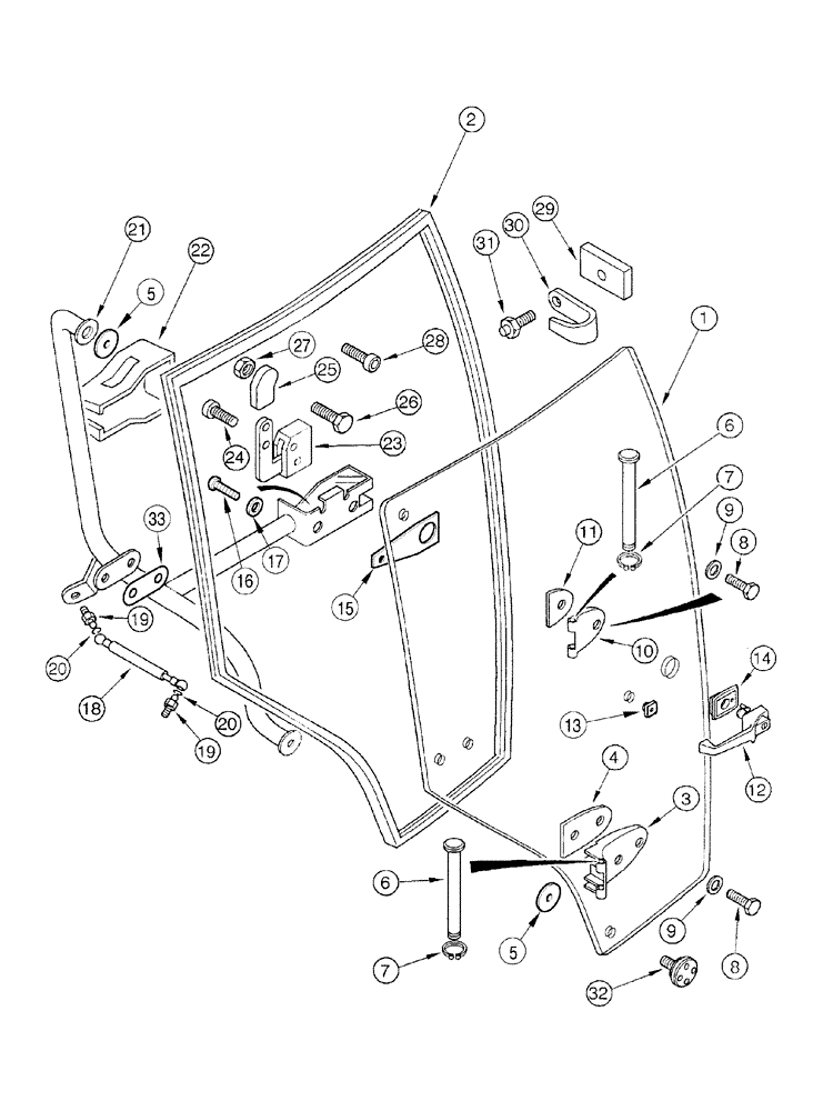 Схема запчастей Case IH MX100 - (09-25) - DOOR RIGHT (09) - CHASSIS/ATTACHMENTS