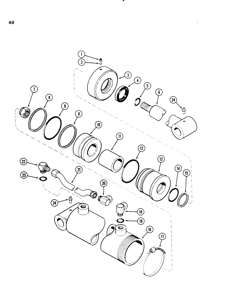Схема запчастей Case IH 66L - (40) - T53098 CYLINDER (35) - HYDRAULIC SYSTEMS
