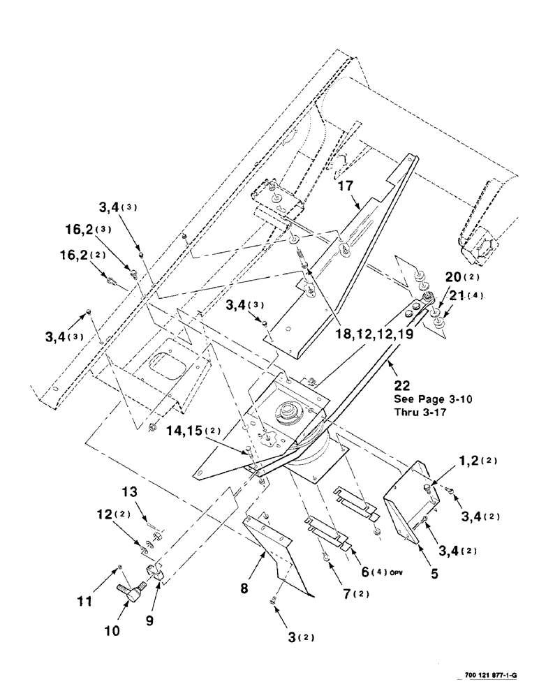 Схема запчастей Case IH 8220 - (3-08) - SWAYBAR MOUNTING ASSEMBLY (58) - ATTACHMENTS/HEADERS