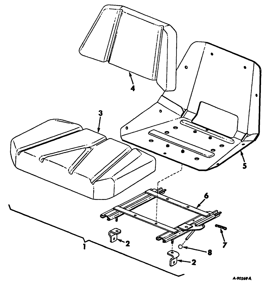 Схема запчастей Case IH 2444 - (M-02) - SEAT, OPERATORS PLATFORM AND MISC., SEAT, DELUXE (10) - OPERATORS PLATFORM
