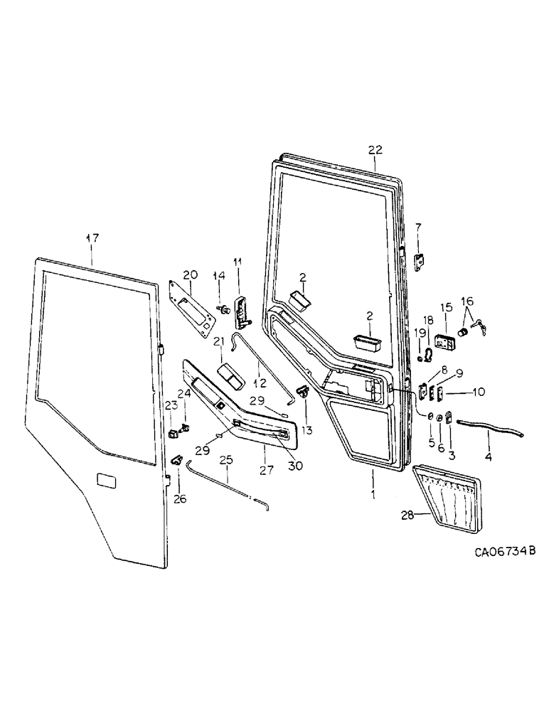Схема запчастей Case IH 6788 - (13-21) - SUPERSTRUCTURE, DOOR, TRACTORS WITH DELUXE BURGUNDY TRIM CAB (05) - SUPERSTRUCTURE