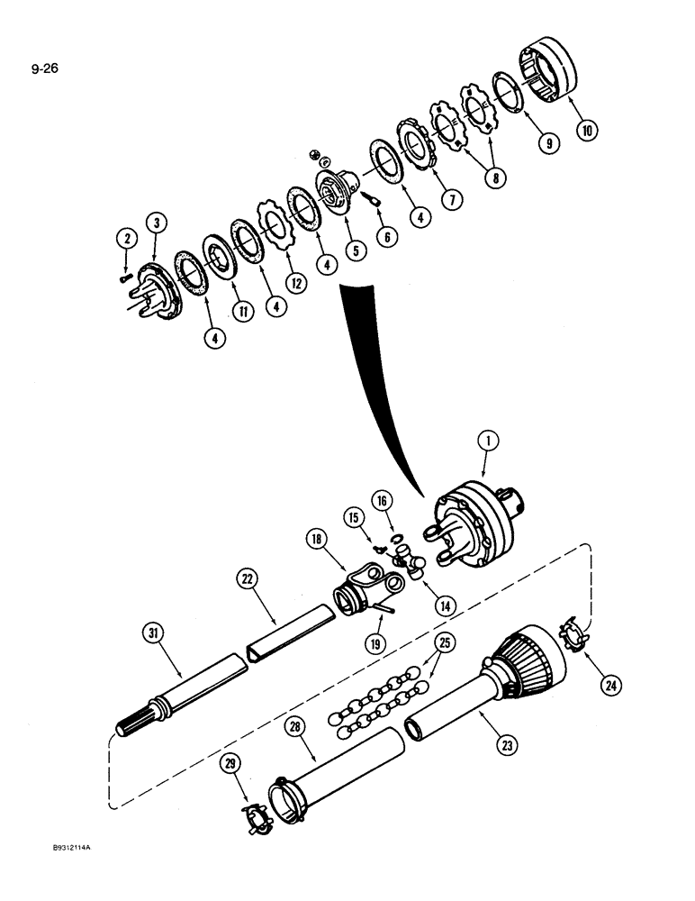Схема запчастей Case IH 3309 - (9-26) - REAR DRIVE SHAFT, P.I.N. CCB0002154 AND P.I.N. CCB0002351 - P.I.N. CCB0002785 (03) - CHASSIS/MOUNTED EQUIPMENT