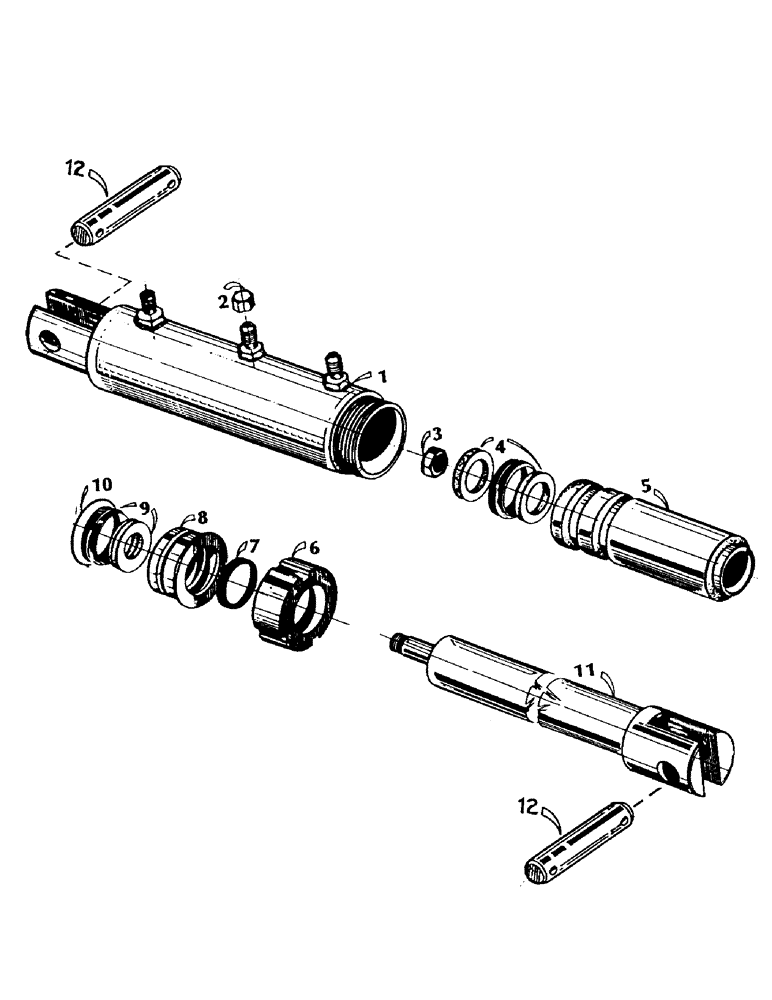 Схема запчастей Case IH 7000 - (B01-50) - HYDRAULICS, CYLINDER, EXTRACTOR BIN FLAP Hydraulic Components & Circuits