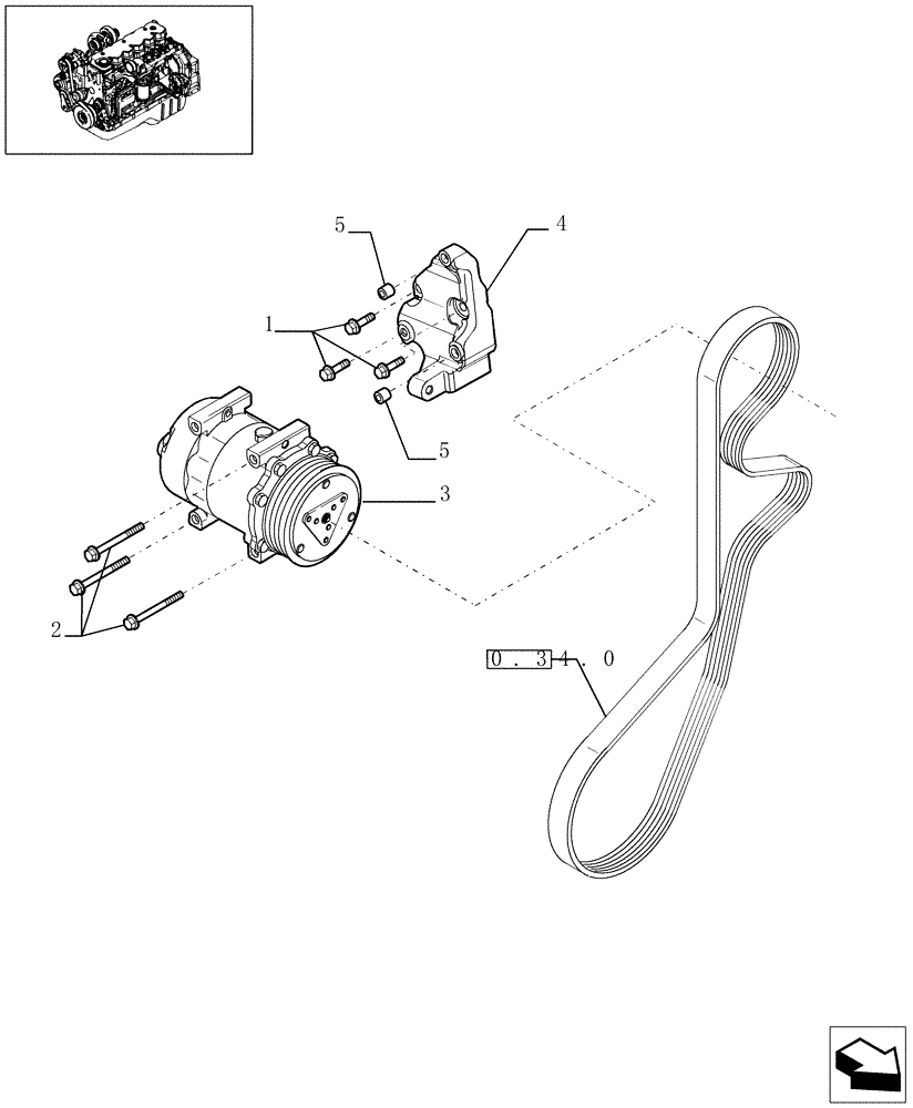 Схема запчастей Case IH F4HE9684D J101 - (0.39.0[01]) - COMPRESSOR, AIRCOND. (8042162) 